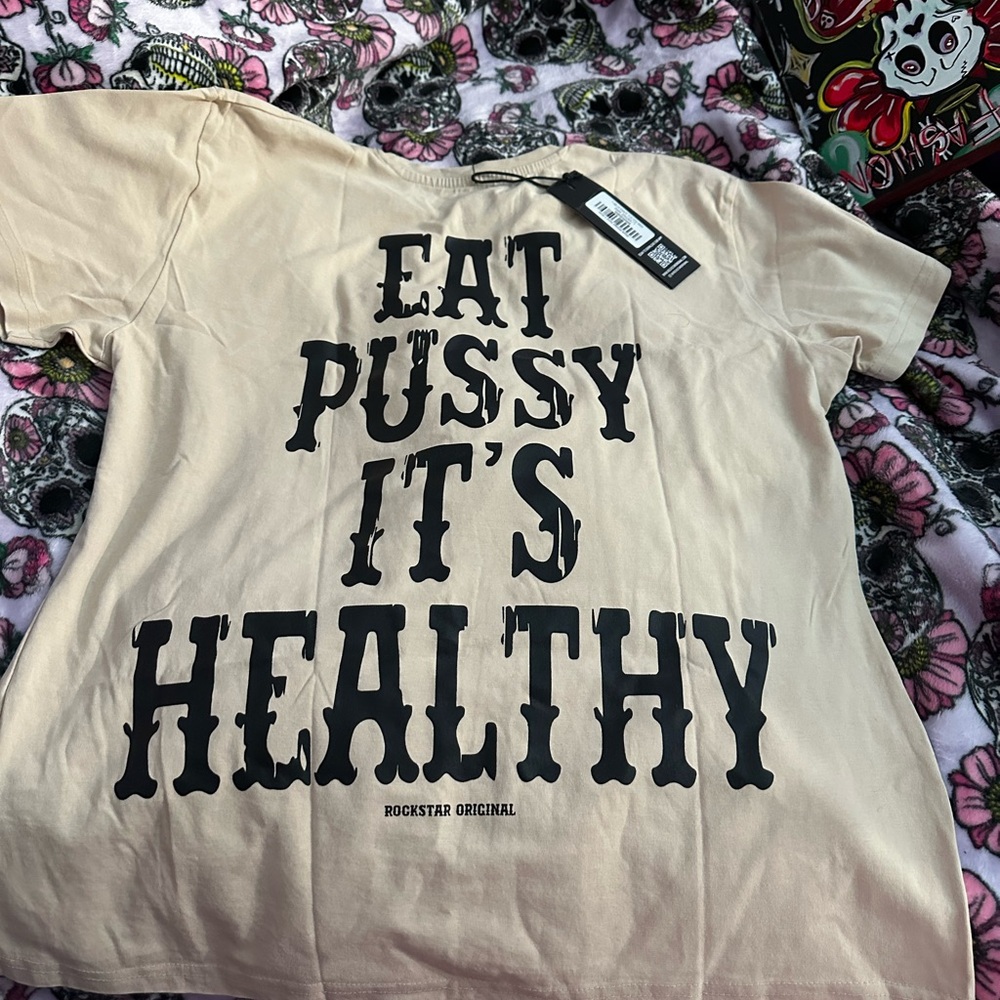 Rockstar Original Cream Graphic Tee